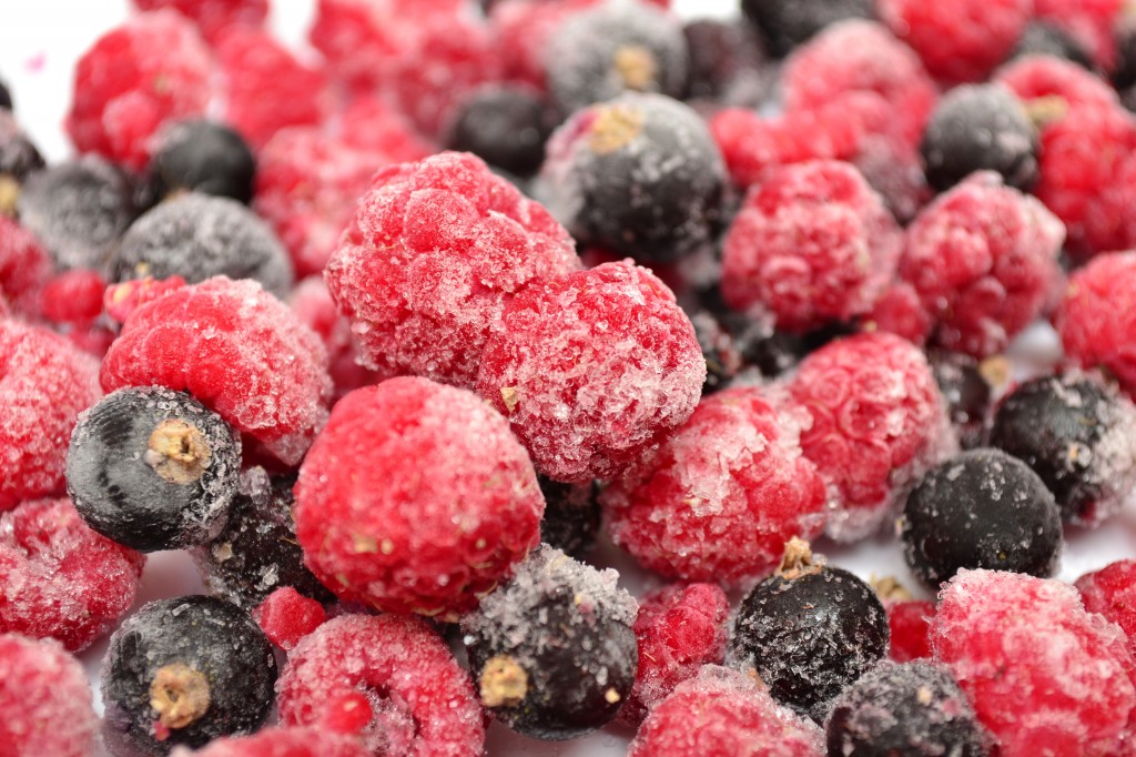 The frozen berries